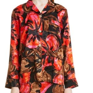 NWT STINE GOYA Tjasa floral blouse button down women’s small $310